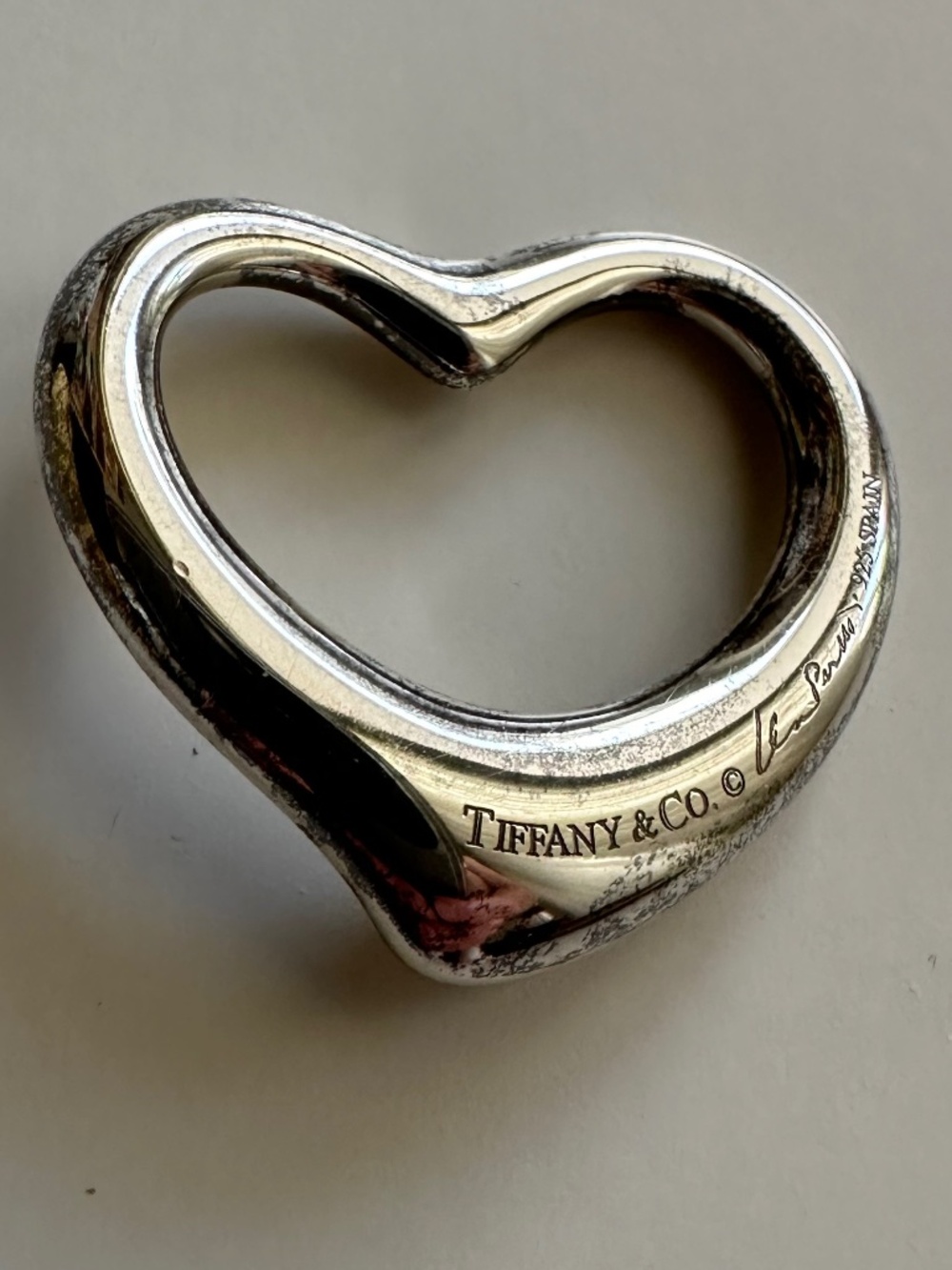 Tiffany & Co Elsa Peretti Open Heart Pendant 27mm - rare size, retired size! - Picture 6 of 9